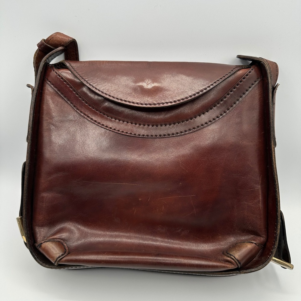 VTG Brown Leather‎ Saddle Equestrian Bag Purse Boho Grunge Academia Distressed